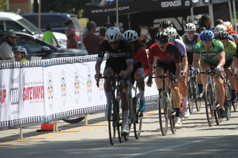 Tour de Francis Park 2025 CIV.jpg :: Tour de Francis Park 2025/Gateway Cup 2025 - CAT 4/5, 40 minutes 1105am - the course is described as, Fast, Wide, Smooth, and Fast, the Tour de Francis Park is a series favorite. This long 1.2-mile course is full throttle - featuring one super-fast downhill turn 2 that sets up a long uphill drag to the finish. - Gateway Cup website - Breakaway - a sudden acceleration by one or more bicyclists pulling away from the pack in a race. 