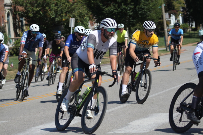 Tour de Francis Park 2025 LXXIV.jpg :: Tour de Francis Park 2025/Gateway Cup 2025 - Men's CAT 4/5 40 Minute race 1105am - Tour de Francis Park! Francis Park, named after David Rowland Francis - President of the Louisiana Purchase Exposition (the 1904 World's Fair) is known for its wide, tree lined streets and for having beautiful churches on every corner. Today the St. Louis Hills neighborhood showcases gingerbread bungalows, stately homes and some of the tidiest landscaping in St. Louis. Gateway Cup Website- St. Louis hosts the Labor Day Omnium - Omnium - a multiple race event in track cycling. In recent years, road racing has also adopted the term to describe multi-day races that feature three primary road races events (time trial, mass start, and criterium).  USA Cycling