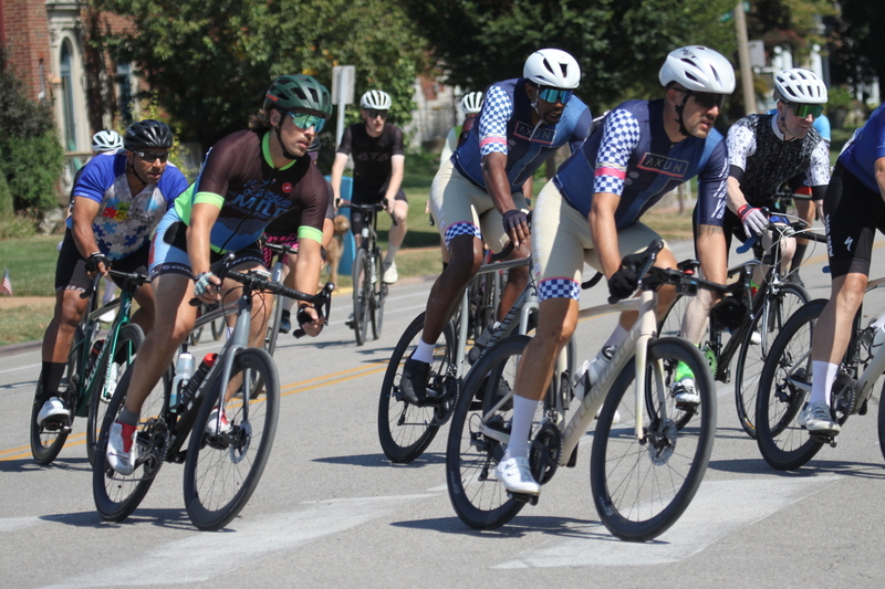 Tour de Francis Park 2025 LXXVI.jpg :: Tour de Francis Park 2025/Gateway Cup 2025 - Men's CAT 4/5 40 Minute race 1105am - Tour de Francis Park! Francis Park, named after David Rowland Francis - President of the Louisiana Purchase Exposition (the 1904 World's Fair) is known for its wide, tree lined streets and for having beautiful churches on every corner. Today the St. Louis Hills neighborhood showcases gingerbread bungalows, stately homes and some of the tidiest landscaping in St. Louis. Gateway Cup Website- St. Louis hosts the Labor Day Omnium - Omnium - a multiple race event in track cycling. In recent years, road racing has also adopted the term to describe multi-day races that feature three primary road races events (time trial, mass start, and criterium).  USA Cycling