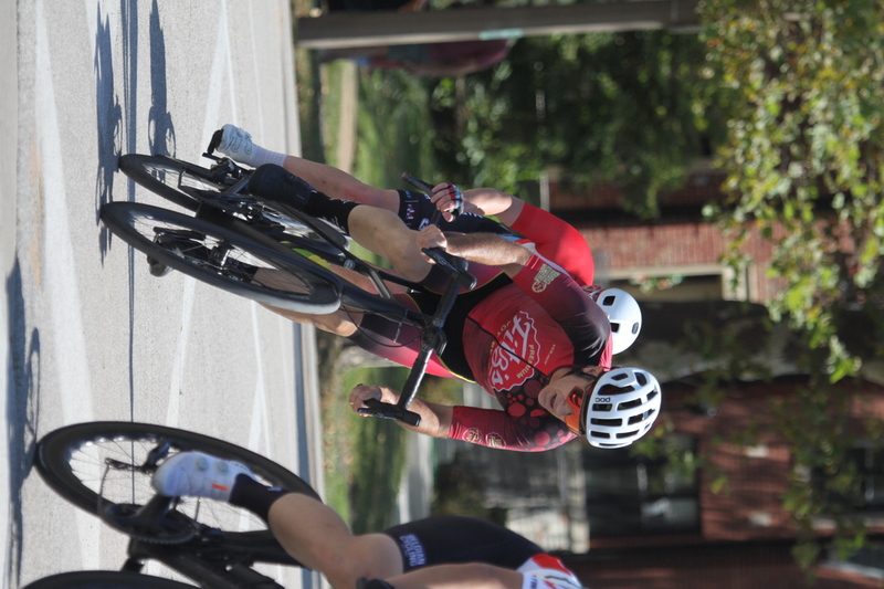 Tour de Francis Park 2025 LXXXXII.jpg :: Tour de Francis Park 2025/Gateway Cup 2025 - CAT 4/5, 40 minutes 1105am - the course is described as, Fast, Wide, Smooth, and Fast, the Tour de Francis Park is a series favorite. This long 1.2-mile course is full throttle - featuring one super-fast downhill turn 2 that sets up a long uphill drag to the finish. - Gateway Cup website - Breakaway - a sudden acceleration by one or more bicyclists pulling away from the pack in a race. 