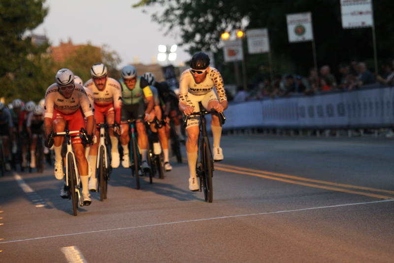 Tour de Lafayette 2025 C -II.jpg :: Tour de Lafayette 2025/Gateway Cup 2025 Men's Masters 40+ CAT 1-4 50 minute race. The race was held in South St. Louis City, Missouri, USA at Lafayette Square Park. A criterium, or crit, is a bike race consisting of several laps around a closed circuit, the length of each lap or ranging from about 400 meter to 10,000 meter. Tour de Lafayette is a flat, wide-open 0.9-mile course with four 90-degree turns. USA Cycling