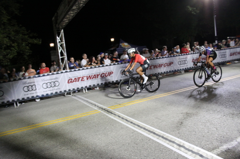 Tour de Lafayette 2025 D -XXXXIX.jpg :: Tour de Florissant 2025/Gateway Cup 2025 in South St. Louis, Missouri, USA at Lafayette Square Park. The course is a 0.9-mile square course around the park. This is the finish of the women's Pro under the lights of the Gateway Cup. 