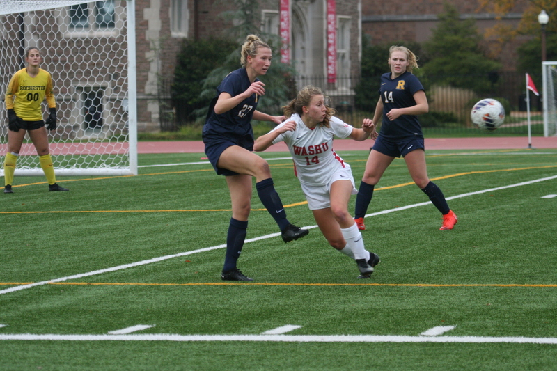 Wash U (Bears) vs University of Rochester Womens 2023 LXXXXI.jpg :: Women's soccer at Francis Olympic Field at Wash U St. Louis campus. Wash U (Bears) vs University of Rochester. It's a Division III match up. Wash U is in the CCIW College Conference of Illinois Wisconsin. St. Louis, Missouri, USA. UAA, NCAA 