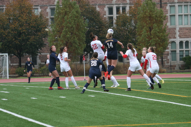 Wash U (Bears) vs University of Rochester Womens Soccer 2023 CV.jpg :: Wash U (Bears) vs University of Rochester, NY at Francis Olympic Field in St. Louis, Missouri, USA.  In a NCAA Division III match up. UAA, Wash U Soccer, Wash U Conference College of Illinois Wisconsin, D3sports.com