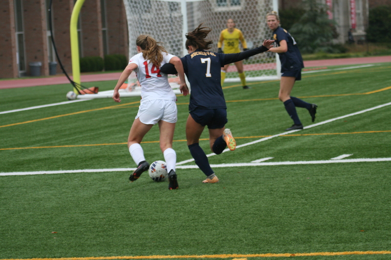 Wash U (Bears) vs University of Rochester Womens Soccer 2023 LII.jpg :: Wash U (Bears) vs University of Rochester 2023 at Francis Olympic Field in St. Louis, Missouri, USA. This a Division III NCAA match up of lady's soccer. Wash U is in the College Conference of Illinois Wisconsin.  