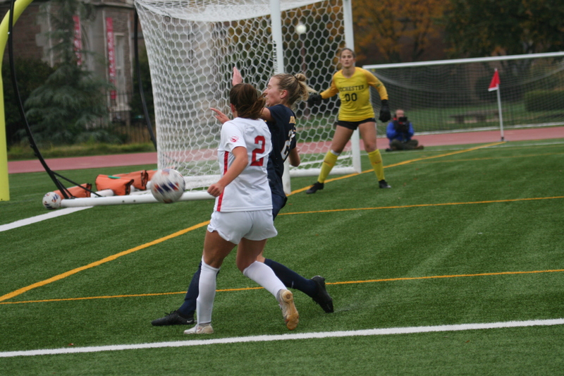 Wash U (Bears) vs University of Rochester Womens Soccer 2023 LVIII.jpg :: Wash U (Bears) vs University of Rochester 2023 at Francis Olympic Field in St. Louis, Missouri, USA. This a Division III NCAA match up of lady's soccer. Wash U is in the College Conference of Illinois Wisconsin.  