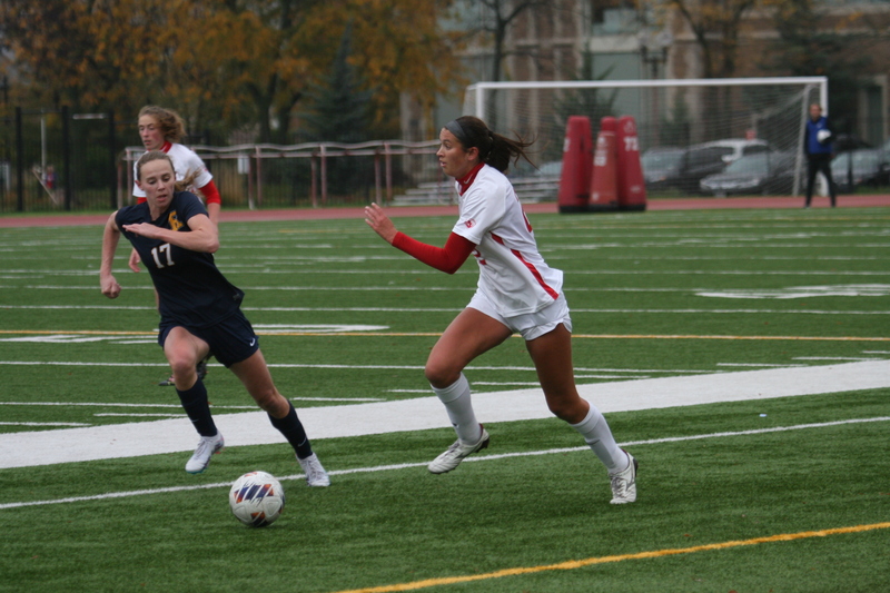 Wash U (Bears) vs University of Rochester Womens Soccer 2023 LXXII.jpg :: Women's soccer at Francis Olympic Field at Wash U St. Louis campus. Wash U (Bears) vs University of Rochester. It's a Division III match up. Wash U is in the CCIW College Conference of Illinois Wisconsin. St. Louis, Missouri, USA. UAA, NCAA 