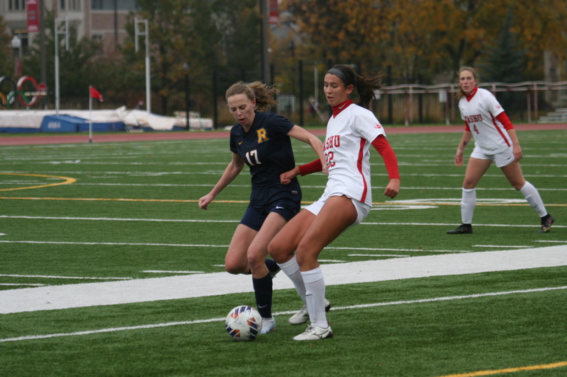Wash U (Bears) vs University of Rochester Womens Soccer 2023 LXXIII.jpg :: Women's soccer at Francis Olympic Field at Wash U St. Louis campus. Wash U (Bears) vs University of Rochester. It's a Division III match up. Wash U is in the CCIW College Conference of Illinois Wisconsin. St. Louis, Missouri, USA. UAA, NCAA 