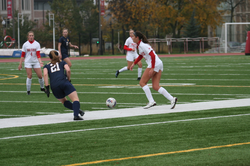 Wash U (Bears) vs University of Rochester Womens Soccer 2023 LXXXVIII.jpg :: Women's soccer at Francis Olympic Field at Wash U St. Louis campus. Wash U (Bears) vs University of Rochester. It's a Division III match up. Wash U is in the CCIW College Conference of Illinois Wisconsin. St. Louis, Missouri, USA. UAA, NCAA 