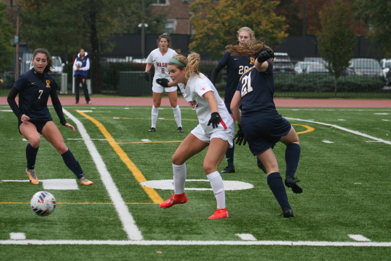Wash U (Bears) vs University of Rochester Womens Soccer 2023 LXXXXIII.jpg :: Wash U (Bears) vs University of Rochester, NY at Francis Olympic Field in St. Louis, Missouri, USA.  In a NCAA Division III match up. UAA, Wash U Soccer, Wash U Conference College of Illinois Wisconsin, D3sports.com