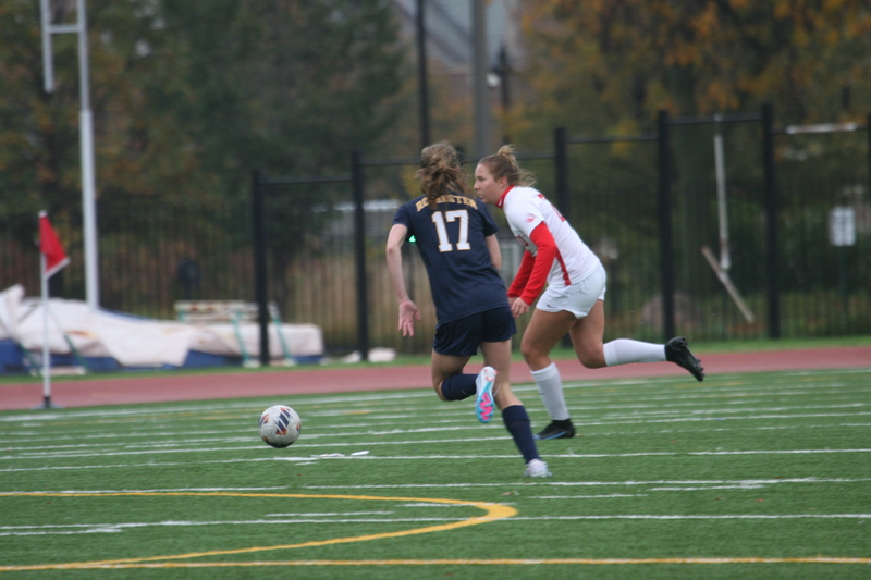 Wash U (Bears) vs University of Rochester Womens Soccer 2023 XI.jpg :: Wash U (BEARS) vs University of Rochester women's soccer 2023. The match was held at Francis Olympic Field in St. Louis, Missouri, USA. Wash U lost 1-0 on a wet dreary day. This is a Division III NCAA sports event. 
