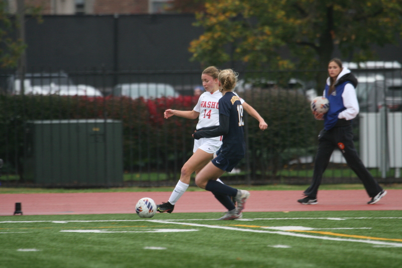 Wash U (Bears) vs University of Rochester Womens Soccer 2023 XII.jpg :: Wash U (BEARS) vs University of Rochester women's soccer 2023. The match was held at Francis Olympic Field in St. Louis, Missouri, USA. Wash U lost 1-0 on a wet dreary day. This is a Division III NCAA sports event. 
