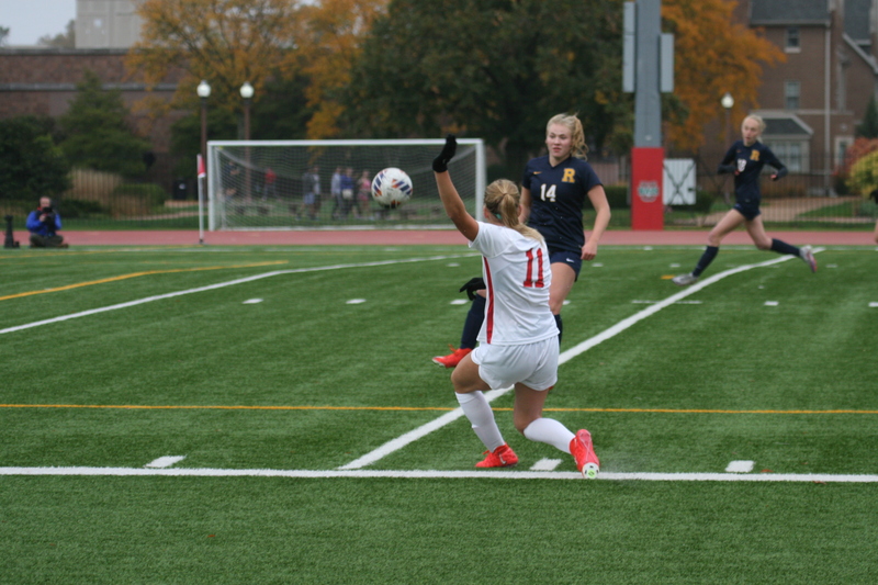 Wash U (Bears) vs University of Rochester Womens Soccer 2023 XXIII.jpg :: Wash U (BEARS) vs University of Rochester women's soccer 2023. The match was held at Francis Olympic Field in St. Louis, Missouri, USA. Wash U lost 1-0 on a wet dreary day. This is a Division III NCAA sports event. 