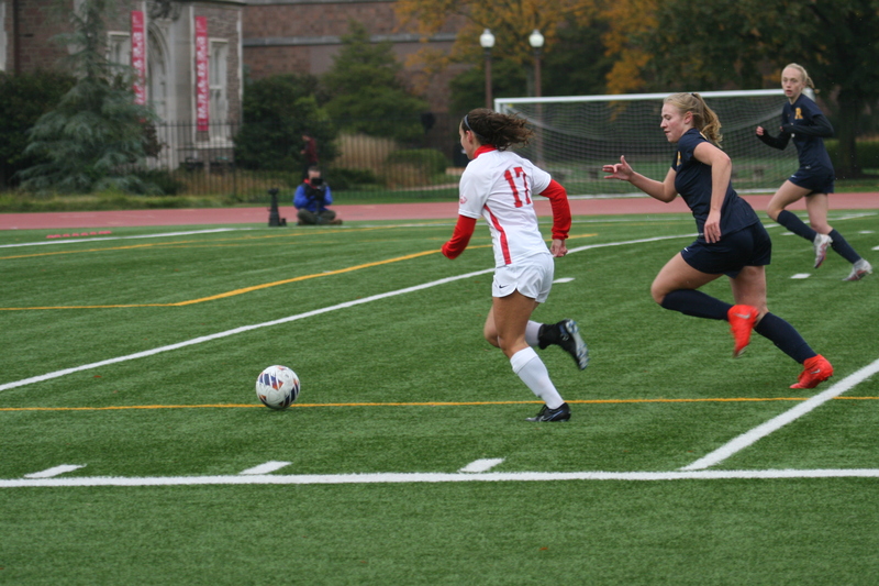 Wash U (Bears) vs University of Rochester Womens Soccer 2023 XXVII.jpg :: Wash U (BEARS) vs University of Rochester women's soccer 2023. The match was held at Francis Olympic Field in St. Louis, Missouri, USA. Wash U lost 1-0 on a wet dreary day. This is a Division III NCAA sports event. 