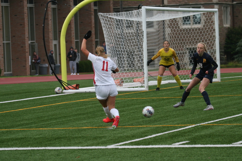 Wash U (Bears) vs University of Rochester Womens Soccer 2023 XXXI.jpg :: Wash U (Bears) vs University of Rochester 2023 at Francis Olympic Field in St. Louis, Missouri, USA. This a Division III NCAA match up of lady's soccer. Wash U is in the College Conference of Illinois Wisconsin.  