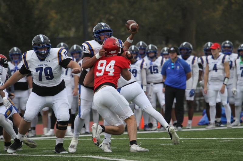 Wash U (St Louis) Football vs North Park University 2025 CV.jpg :: Washington University (St. Louis) Football vs North Park University at Francis Olympic Field in St. Louis, Missouri, USA. The Bears win over the Vikings 42-14.  NCAA Football, College Conference of Illinois Wisconsin, University Athletic Association, Wash U Football