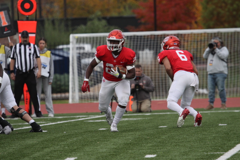 Wash U (St Louis) Football vs North Park University 2025 III.jpg :: Washington University Football vs North Park University 2025 - 11-08-2025, Wash U won 42-14. The day was brisk. Game held at Washington University (St. Louis) Francis Olympic Field in St. Louis, Missouri, USA. NCAA Football, CCIW, Division III, Quarterback No. 6 Levi Moore scored three touchdowns.   