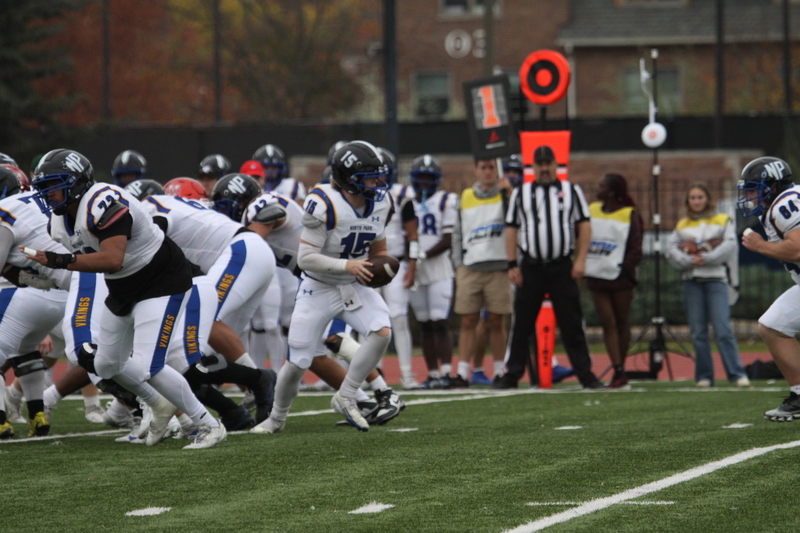 Wash U (St Louis) Football vs North Park University 2025 LII.jpg :: Washington University (St. Louis) Football vs North Park University at Francis Field in St. Louis, Missouri, USA. Wash U Bears won over the North Park Vikings 42-14. NCAA Football, College Conference Illinois Wisconsin, CCIW, last home game of the 2025 season, 11/08/2025