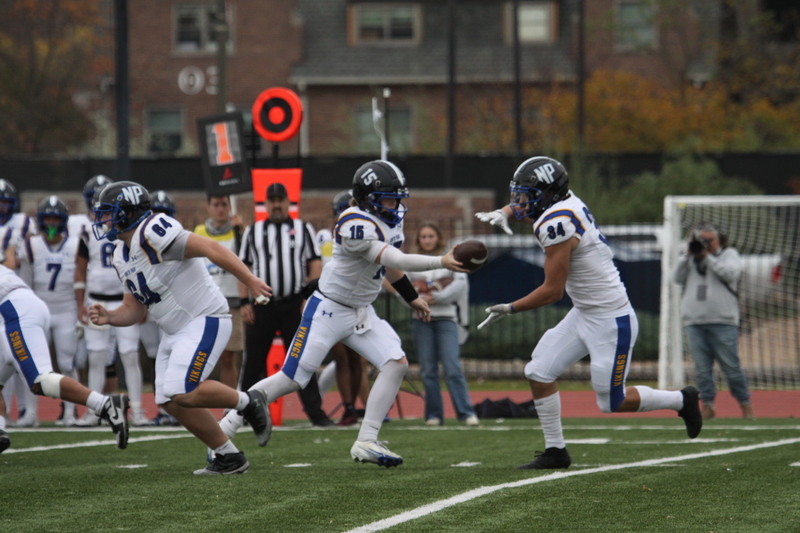 Wash U (St Louis) Football vs North Park University 2025 LV.jpg :: Washington University (St. Louis) Football vs North Park University at Francis Field in St. Louis, Missouri, USA. Wash U Bears won over the North Park Vikings 42-14. NCAA Football, College Conference Illinois Wisconsin, CCIW, last home game of the 2025 season, 11/08/2025