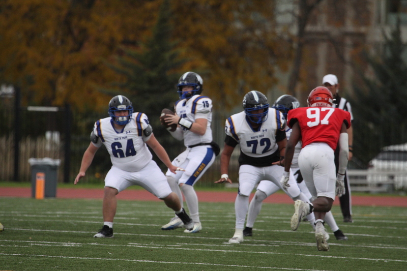 Wash U (St Louis) Football vs North Park University 2025 LXIII.jpg :: Washington University (St. Louis) Football vs North Park University at Francis Field in St. Louis, Missouri, USA. Wash U Bears won over the North Park Vikings 42-14. NCAA Football, College Conference Illinois Wisconsin, CCIW, last home game of the 2025 season, 11/08/2025