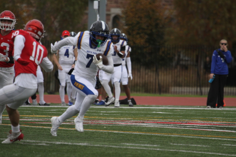 Wash U (St Louis) Football vs North Park University 2025 LXIV.jpg :: Washington University (St. Louis) Football vs North Park University at Francis Field in St. Louis, Missouri, USA. Wash U Bears won over the North Park Vikings 42-14. NCAA Football, College Conference Illinois Wisconsin, CCIW, last home game of the 2025 season, 11/08/2025