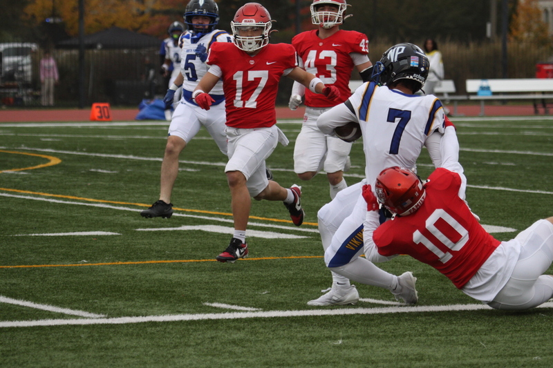 Wash U (St Louis) Football vs North Park University 2025 LXXII.jpg :: Washington University (St. Louis) Football vs North Park University at Francis Field in St. Louis, Missouri, USA. Wash U Bears won over the North Park Vikings 42-14. NCAA Football, College Conference Illinois Wisconsin, CCIW, last home game of the 2025 season, 11/08/2025