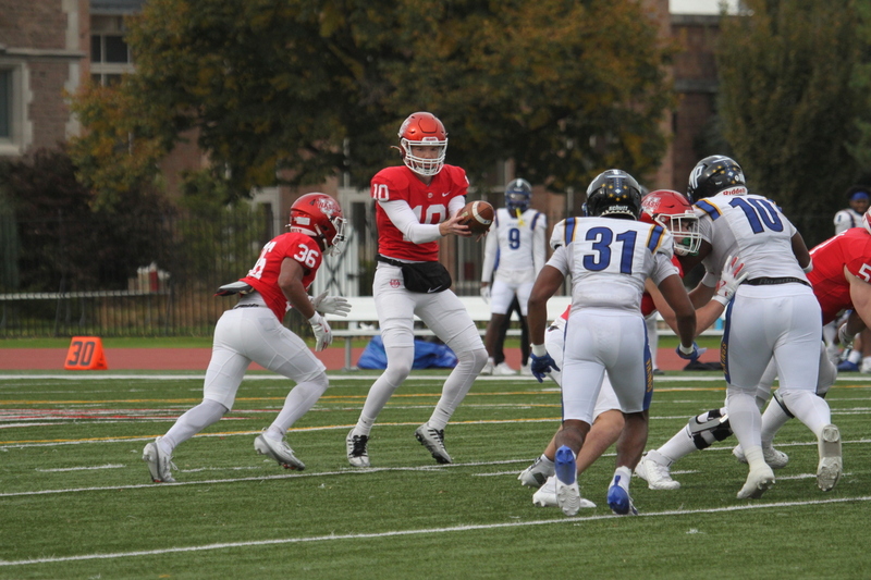 Wash U (St Louis) Football vs North Park University 2025 LXXXV.jpg :: Washington University (St. Louis) Football vs North Park University at Francis Field in St. Louis, Missouri, USA. Wash U Bears won over the North Park Vikings 42-14. NCAA Football, College Conference Illinois Wisconsin, CCIW, last home game of the 2025 season, 11/08/2025