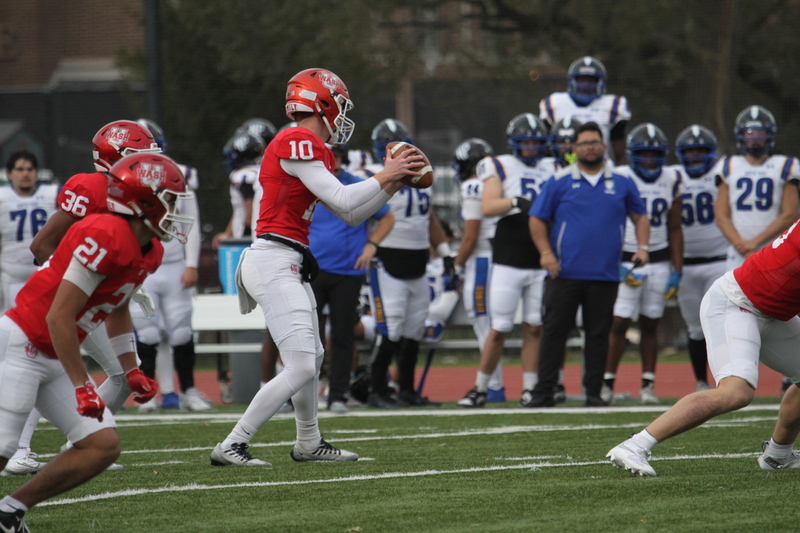 Wash U (St Louis) Football vs North Park University 2025 LXXXVIII.jpg :: Washington University (St. Louis) Football vs North Park University at Francis Field in St. Louis, Missouri, USA. Wash U Bears won over the North Park Vikings 42-14. NCAA Football, College Conference Illinois Wisconsin, CCIW, last home game of the 2025 season, 11/08/2025