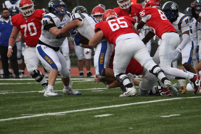 Wash U (St Louis) Football vs North Park University 2025 LXXXXI.jpg :: Washington University (St. Louis) Football vs North Park University at Francis Field in St. Louis, Missouri, USA. Wash U Bears won over the North Park Vikings 42-14. NCAA Football, College Conference Illinois Wisconsin, CCIW, last home game of the 2025 season, 11/08/2025