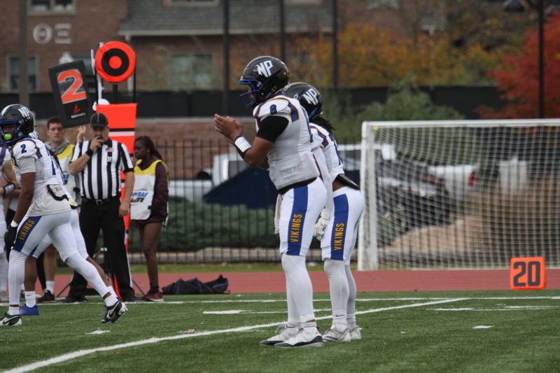Wash U (St Louis) Football vs North Park University 2025 LXXXXVII.jpg :: Washington University (St. Louis) Football vs North Park University at Francis Olympic Field in St. Louis, Missouri, USA. The Bears win over the Vikings 42-14.  NCAA Football, College Conference of Illinois Wisconsin, University Athletic Association, Wash U Football