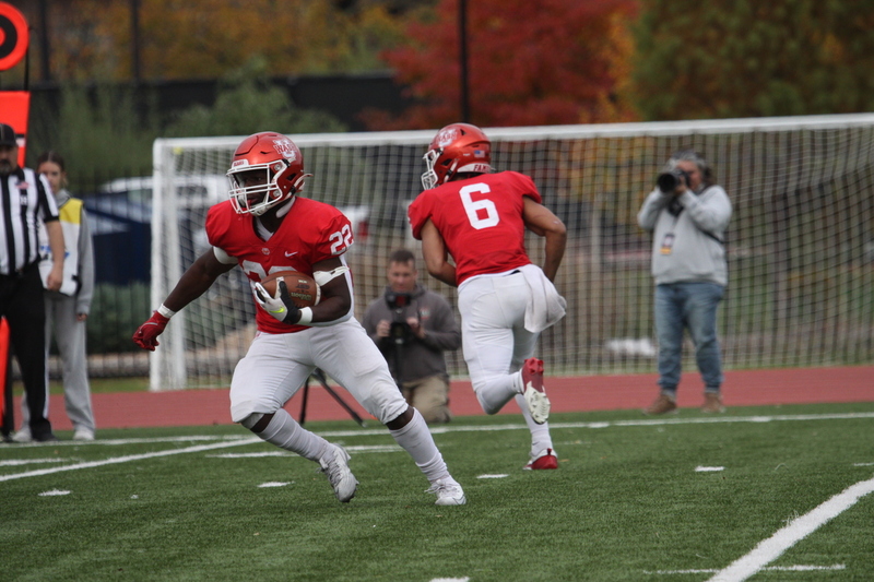Wash U (St Louis) Football vs North Park University 2025 V.jpg :: Washington University Football vs North Park University 2025 - 11-08-2025, Wash U won 42-14. The day was brisk. Game held at Washington University (St. Louis) Francis Olympic Field in St. Louis, Missouri, USA. NCAA Football, CCIW, Division III, Quarterback No. 6 Levi Moore scored three touchdowns.   