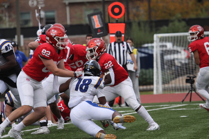 Wash U (St Louis) Football vs North Park University 2025 VIII.jpg :: Washington University Football vs North Park University 2025 - 11-08-2025, Wash U won 42-14. The day was brisk. Game held at Washington University (St. Louis) Francis Olympic Field in St. Louis, Missouri, USA. NCAA Football, CCIW, Division III, Quarterback No. 6 Levi Moore scored three touchdowns.   