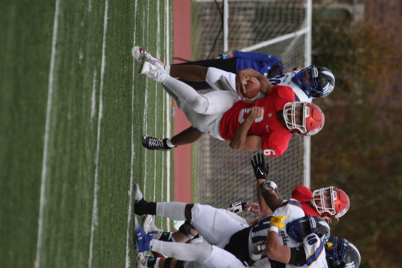 Wash U (St Louis) Football vs North Park University 2025 XIX.jpg :: Washington University Football vs North Park University 2025 - 11-08-2025, Wash U won 42-14. The day was brisk. Game held at Washington University (St. Louis) Francis Olympic Field in St. Louis, Missouri, USA. NCAA Football, CCIW, Division III, Quarterback No. 6 Levi Moore scored three touchdowns.   
