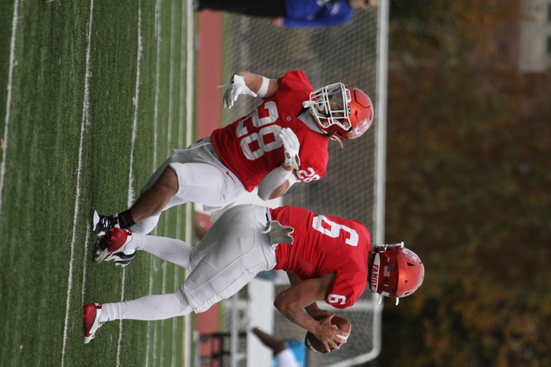 Wash U (St Louis) Football vs North Park University 2025 XXVII.jpg :: Washington University Football vs North Park University 2025 - 11-08-2025, Wash U won 42-14. The day was brisk. Game held at Washington University (St. Louis) Francis Olympic Field in St. Louis, Missouri, USA. NCAA Football, CCIW, Division III, Quarterback No. 6 Levi Moore scored three touchdowns.   