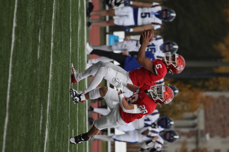 Wash U (St Louis) Football vs North Park University 2025 XXXI.jpg :: Washington University Football vs North Park University 2025 - 11-08-2025, Wash U won 42-14. The day was brisk. Game held at Washington University (St. Louis) Francis Olympic Field in St. Louis, Missouri, USA. NCAA Football, CCIW, Division III, Quarterback No. 6 Levi Moore scored three touchdowns.   