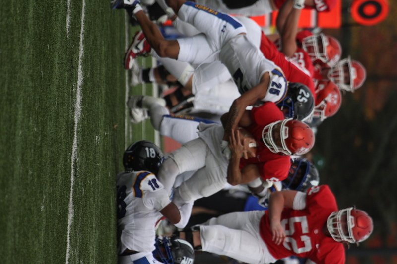 Wash U (St Louis) Football vs North Park University 2025 XXXIX.jpg :: Washington University Football vs North Park University 2025 - 11-08-2025, Wash U won 42-14. The day was brisk. Game held at Washington University (St. Louis) Francis Olympic Field in St. Louis, Missouri, USA. NCAA Football, CCIW, Division III, Quarterback No. 6 Levi Moore scored three touchdowns.   