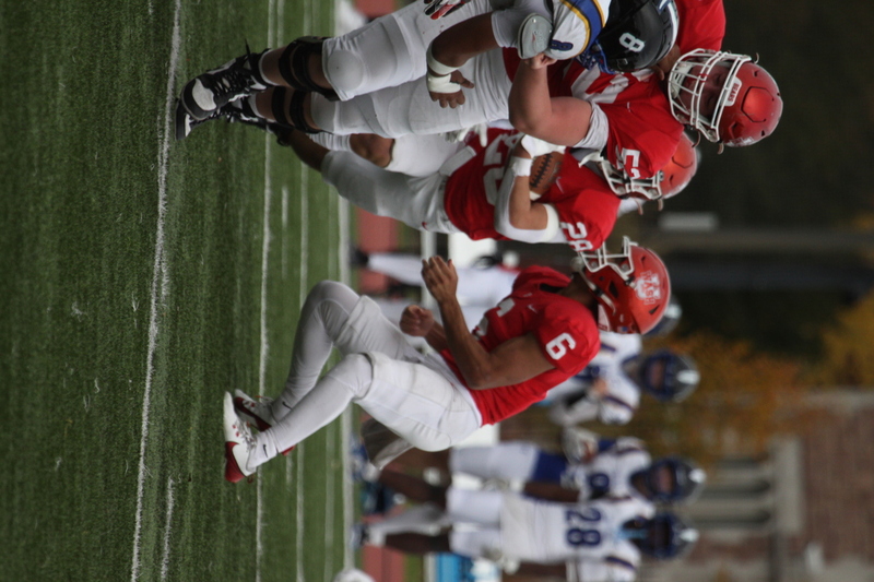 Wash U (St Louis) Football vs North Park University 2025 XXXXII.jpg :: Washington University Football vs North Park University 2025 - 11-08-2025, Wash U won 42-14. The day was brisk. Game held at Washington University (St. Louis) Francis Olympic Field in St. Louis, Missouri, USA. NCAA Football, CCIW, Division III, Quarterback No. 6 Levi Moore scored three touchdowns.   