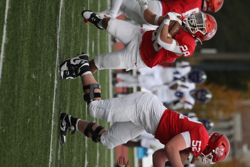 Wash U (St Louis) Football vs North Park University 2025 XXXXIII.jpg :: Washington University Football vs North Park University 2025 - 11-08-2025, Wash U won 42-14. The day was brisk. Game held at Washington University (St. Louis) Francis Olympic Field in St. Louis, Missouri, USA. NCAA Football, CCIW, Division III, Quarterback No. 6 Levi Moore scored three touchdowns.   