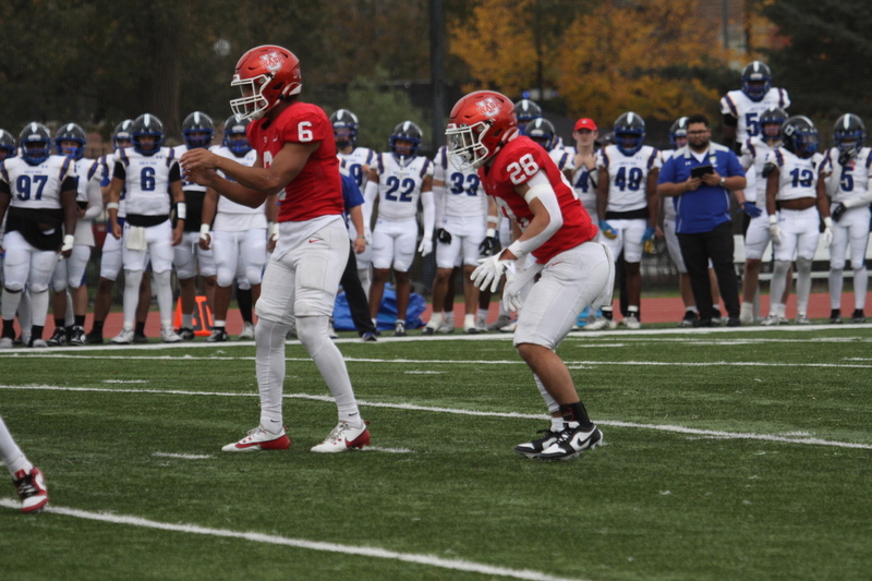 Wash U (St Louis) Football vs North Park University 2025 XXXXV.jpg :: Washington University Football vs North Park University 2025 - 11-08-2025, Wash U won 42-14. The day was brisk. Game held at Washington University (St. Louis) Francis Olympic Field in St. Louis, Missouri, USA. NCAA Football, CCIW, Division III, Quarterback No. 6 Levi Moore scored three touchdowns.   