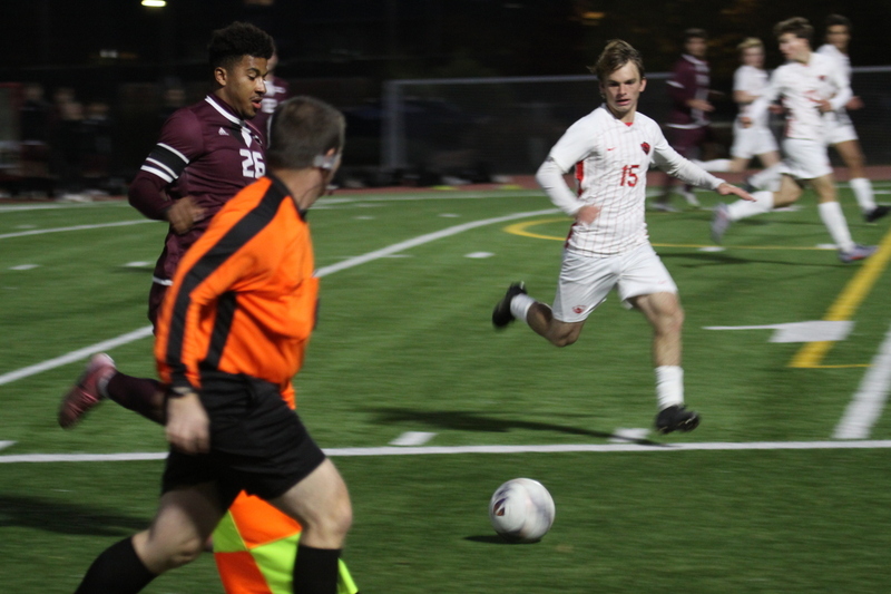 Wash U (St Louis) Mens Soccer vs University of Chicago 2025 L.jpg :: Washington University (St Louis) Men's Soccer vs University of Chicago during the UAA Championships 2025 Soccer finals Division III. The match is played at Francis Olympic Field in St. Louis, Missouri, USA. Wash U won 1-0. NCAA Men's Soccer, 