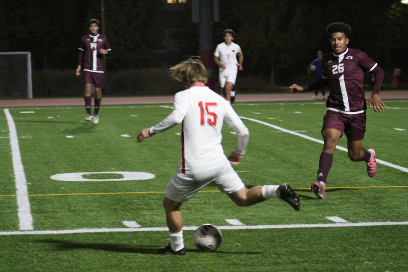 Wash U (St Louis) Mens Soccer vs University of Chicago 2025 LVII.jpg :: Wash U Men's Soccer vs University of Chicago during the UAA Championships 2025. This was the finals Wash U won 1-0. Washington University St. Louis, Missouri, USA at Francis Olympic Field 11/08/2025, NCAA Men's Soccer, A Soccer Pitch is the official term for the playing field in soccer, primarily used in the UK and other countries with a strong soccer culture. 