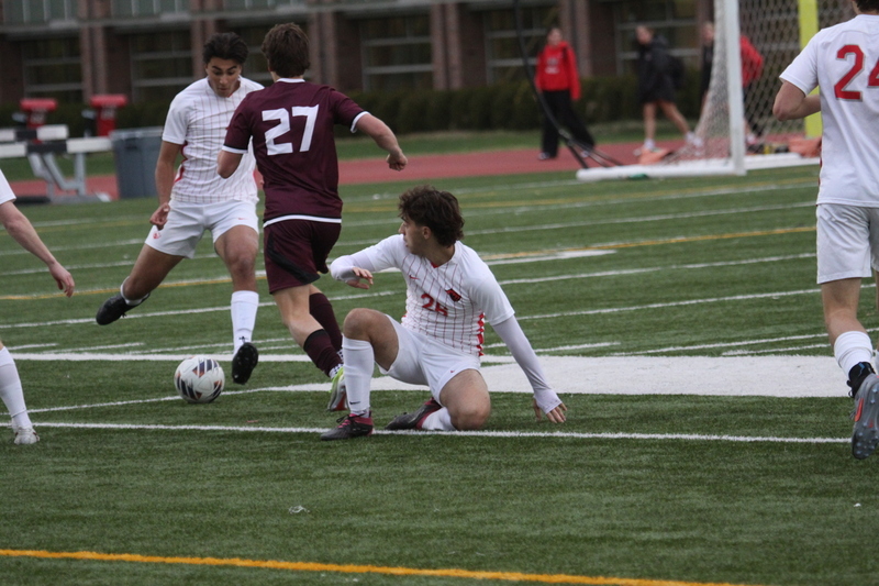 Wash U (St Louis) Mens Soccer vs University of Chicago 2025 V.jpg :: Washington University-St. Louis Men's Soccer during the UAA Championships 2025 in a 1-0 win over University of Chicago at Francis Olympic Field-St. Louis, Missouri, USA. NCAA Men's Soccer Division III finals. CCIW - College Conference of Illinois Wisconsin. 