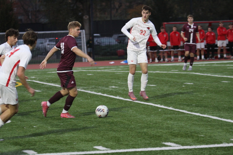 Wash U (St Louis) Mens Soccer vs University of Chicago 2025 XXXVIII.jpg :: Washington University (St Louis) Men's Soccer vs University of Chicago during the UAA Championships 2025 Soccer finals Division III. The match is played at Francis Olympic Field in St. Louis, Missouri, USA. Wash U won 1-0. NCAA Men's Soccer, 