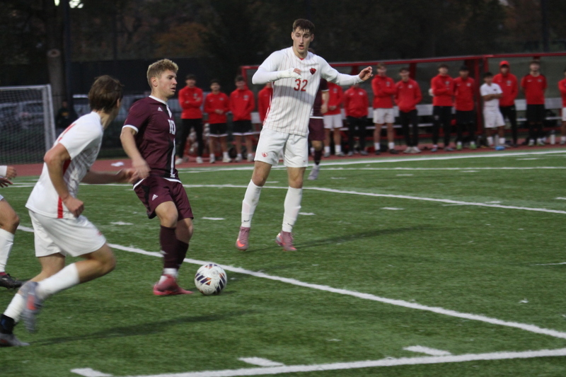 Wash U (St Louis) Mens Soccer vs University of Chicago 2025 XXXX.jpg :: Washington University (St Louis) Men's Soccer vs University of Chicago during the UAA Championships 2025 Soccer finals Division III. The match is played at Francis Olympic Field in St. Louis, Missouri, USA. Wash U won 1-0. NCAA Men's Soccer, 