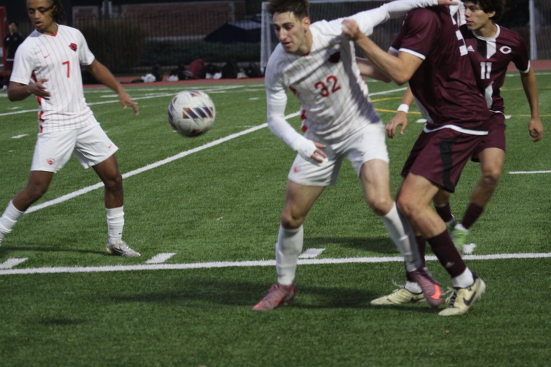 Wash U (St Louis) Mens Soccer vs University of Chicago 2025 XXXXIII.jpg :: Washington University (St Louis) Men's Soccer vs University of Chicago during the UAA Championships 2025 Soccer finals Division III. The match is played at Francis Olympic Field in St. Louis, Missouri, USA. Wash U won 1-0. NCAA Men's Soccer, 