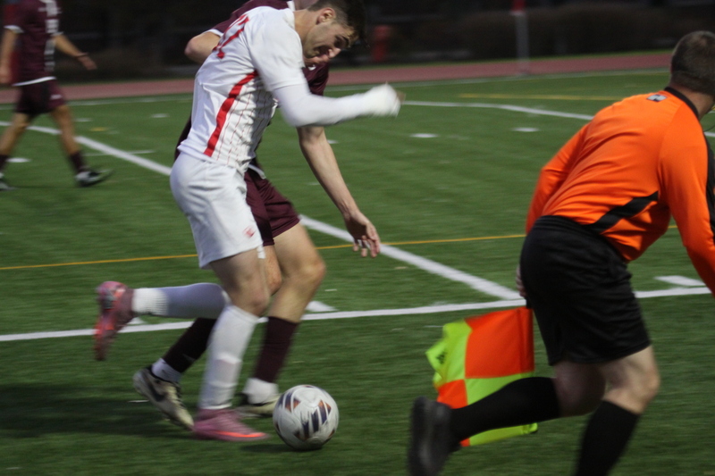Wash U (St Louis) Mens Soccer vs University of Chicago 2025 XXXXIX.jpg :: Washington University (St Louis) Men's Soccer vs University of Chicago during the UAA Championships 2025 Soccer finals Division III. The match is played at Francis Olympic Field in St. Louis, Missouri, USA. Wash U won 1-0. NCAA Men's Soccer, 