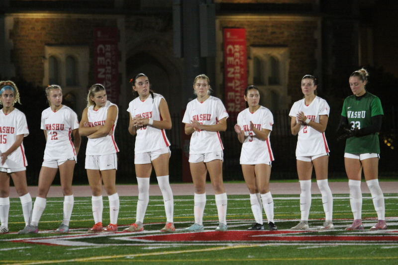 Wash U (St Louis) Womens Soccer vs University of Chicago 2025 I.jpg :: Wash U (Bears) vs University of Chicago Womens Soccer 2025 - 11/08/2025 at 630 pm. With rain threatening the women of Wash U and Chicago played to a 1 to 1 tie. The final game of the regular season was played at Wash U's Francis Olympic Field in St. Louis, Missouri, USA. 