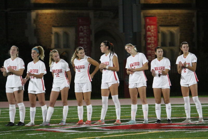 Wash U (St Louis) Womens Soccer vs University of Chicago 2025 II.jpg :: Wash U (Bears) vs University of Chicago Womens Soccer 2025 - 11/08/2025 at 630 pm. With rain threatening the women of Wash U and Chicago played to a 1 to 1 tie. The final game of the regular season was played at Wash U's Francis Olympic Field in St. Louis, Missouri, USA. 