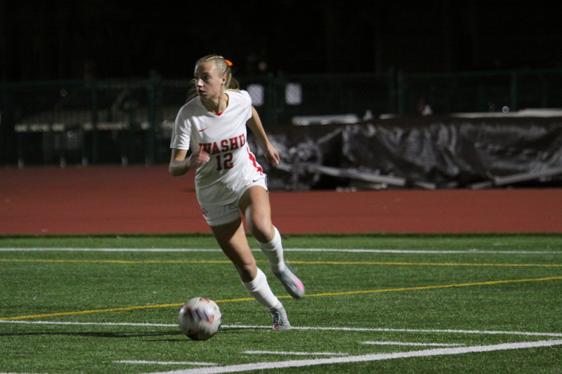 Wash U (St Louis) Womens Soccer vs University of Chicago 2025 VII.jpg :: Wash U (Bears) vs University of Chicago Womens Soccer 2025 - 11/08/2025 at 630 pm. With rain threatening the women of Wash U and Chicago played to a 1 to 1 tie. The final game of the regular season was played at Wash U's Francis Olympic Field in St. Louis, Missouri, USA. 