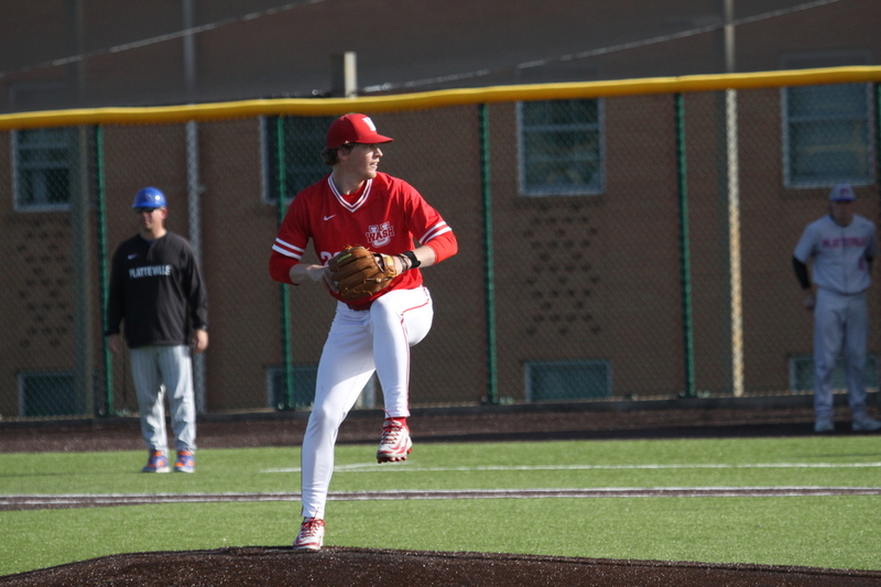 Wash U Baseball vs University of Wisconsin-Platteville 2026 LII.jpg :: Wash U Baseball vs University of Platteville-Wisconsin at Kelly Field - Irv Utz Stadium on Washington University-St. Louis, Missouri, USA campus. Division III Baseball, University Athletic Association, NCAA Baseball